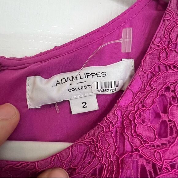Sz 2 Adam Lippes Collective Long Sleeve Trapeze Pink Lace Dress $445 MSRP - Picture 10 of 11